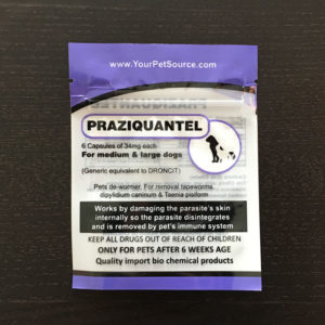 Praziquantel dewormer for dogs
