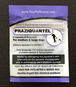 Praziquantel dewormer for dogs